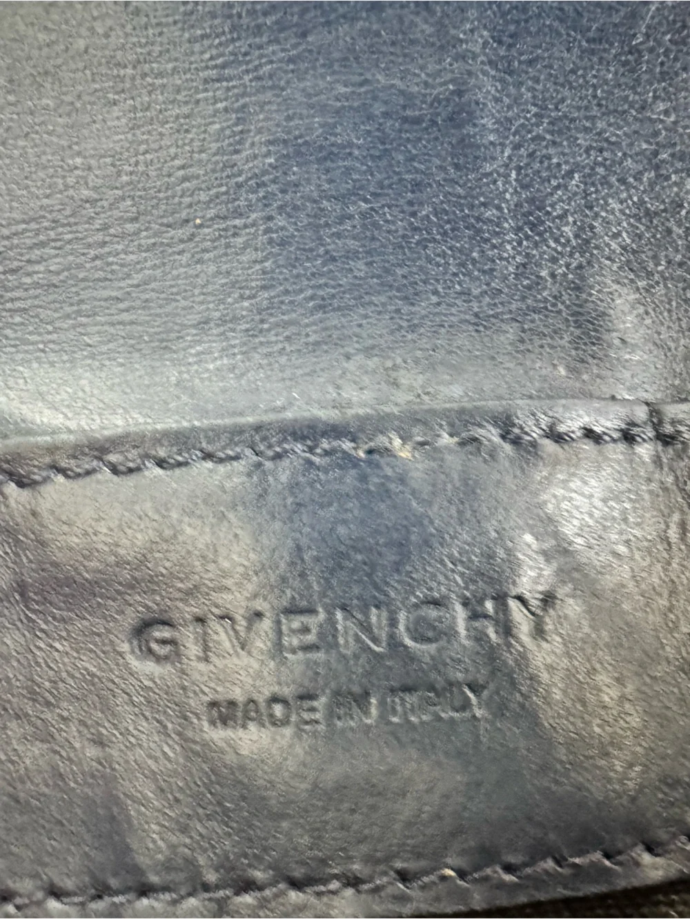 Givenchy Calfskin Duetto Navy and Burgundy Leather Crossbody Purse